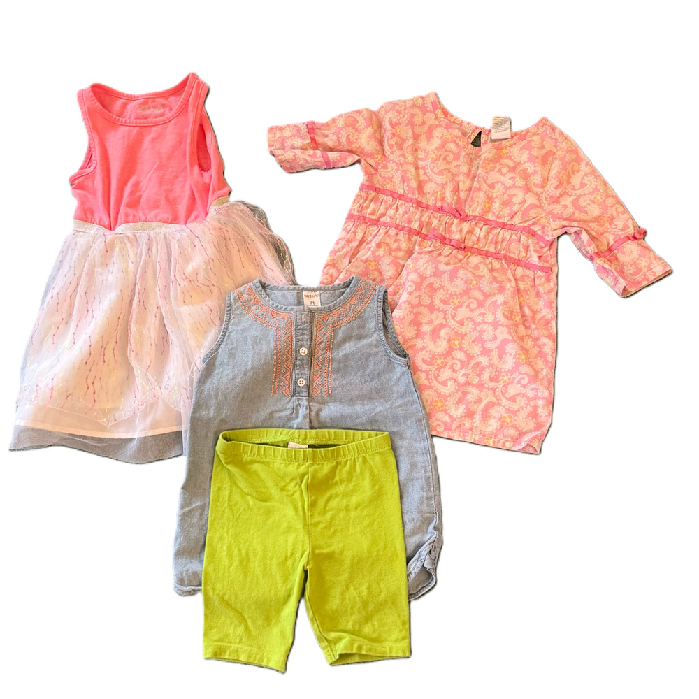 Toddler Girl Size 3T LOT Dress Shorts Top Flowers Summer Casual Cozy Comfort 48